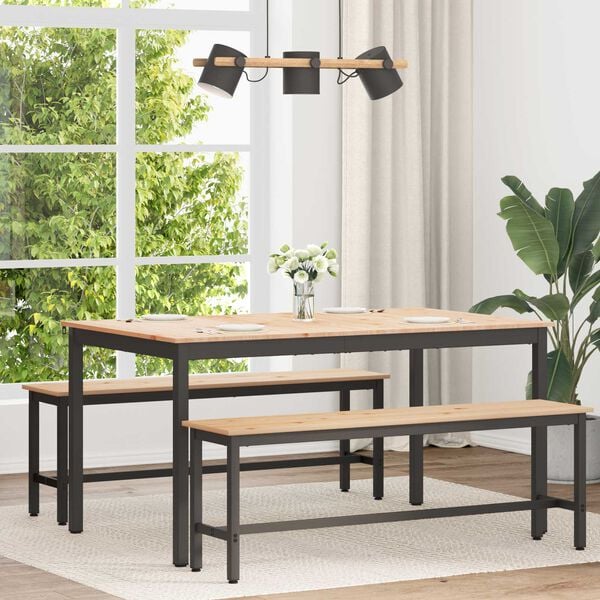 vidaXL Dining Table Natural 150 x 90 x 75 cm Solid Pine Wood