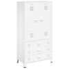 vidaXL Industrial Wardrobe White 90x50x180 cm Metal