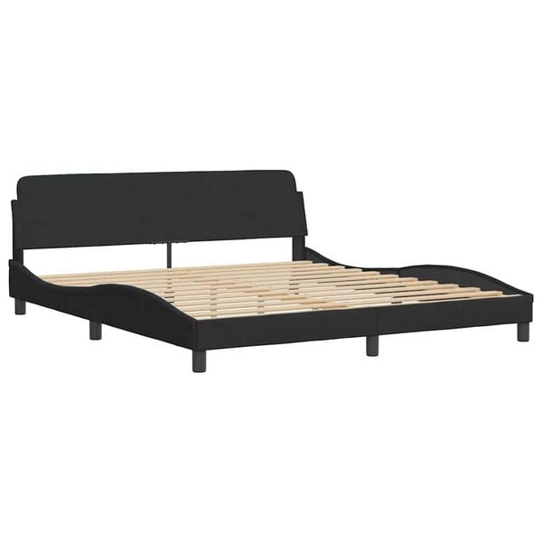 vidaXL Bed Frame without Mattress Black 180x200 cm Velvet