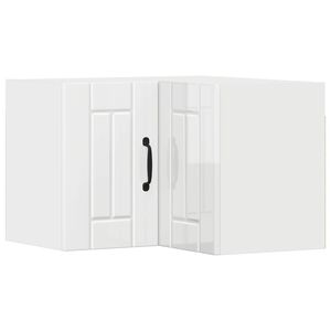 vidaXL Wall Corner Cabinet LUCCA High Gloss White 57 x 57 x 40 cm