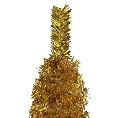 vidaXL Slim Pre-lit Christmas Tree with Ball Set Gold 120 cm