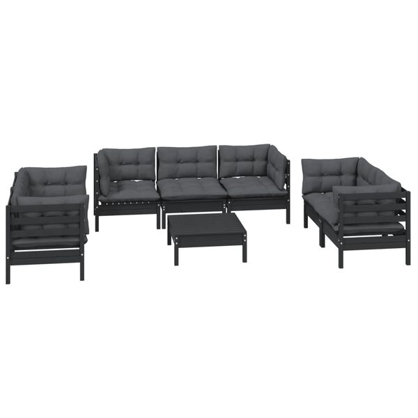 vidaXL 8 Piece Garden Lounge Set with Cushions Solid Pinewood