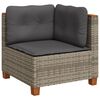 vidaXL 7 Piece Garden Sofa Set with Cushions Grey Poly Rattan