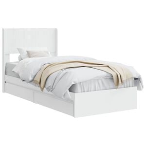 vidaXL Bed Frame with Storage and Headboard White 90 x 190 cm