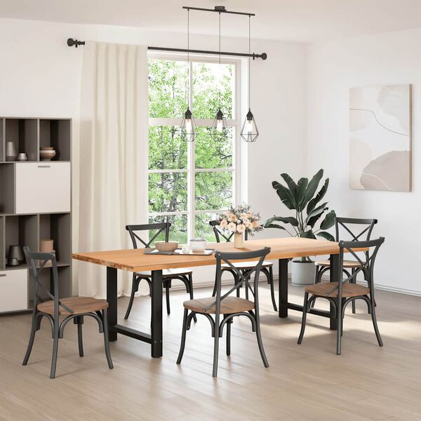 vidaXL Dining Table Legs Black 2 pcs 70x(72-73) cm Steel