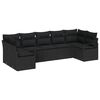 vidaXL Garden Sofa Set 7 pcs Black Poly Rattan