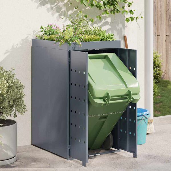 vidaXL Wheelie Bin Storage with Planter Roof for Single 240L Bin