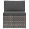 vidaXL 4 Piece Garden Lounge Set with Cushions Poly Rattan Grey
