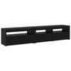 vidaXL TV Cabinet 2 pcs Black Oak 195 x 35 x 40 cm Engineered Wood