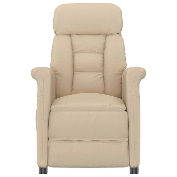 vidaXL Massage Chair Cream 70.5 x 96.5 x 95 cm Fabric and metal