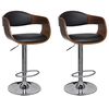 vidaXL Bar Stools 2 pcs Black Bent Wood and Faux Leather