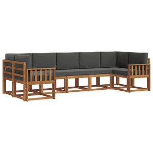 vidaXL Outdoor Sofa Set 7 pcs Natural and Anthracite