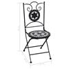 vidaXL 3 Piece Mosaic Bistro Set Ceramic Tile Black and White