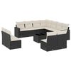 vidaXL 12 Piece Garden Sofa Set with Cushions Black Poly Rattan