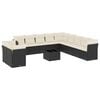 vidaXL 12 Piece Garden Sofa Set with Cushions Black Poly Rattan