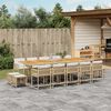 vidaXL 15 Piece Garden Dining Set with Cushions Beige Poly Rattan