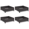 vidaXL Lawn Edging 4 pcs 60 x 60 x 20 cm Steel Black