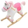 vidaXL Rocking Animal Unicorn Plush 65x32x58 cm White and Pink