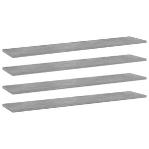 vidaXL Bookshelf Boards 4 pcs Concrete Grey 100x20x1,5 cm Engineered Wood