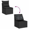 vidaXL Sofa Set with Cushion with Storage 4 pcs Black Poly Rattan