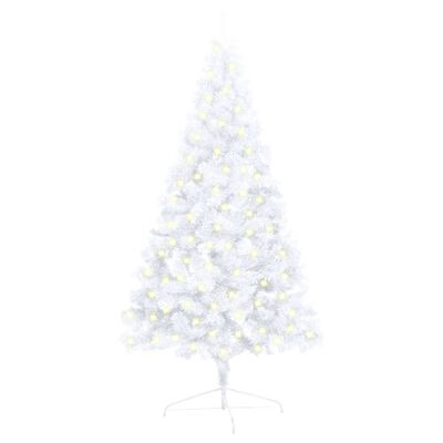 vidaXL Artificial Half Pre-lit Christmas Tree with Stand White 120 cm PVC