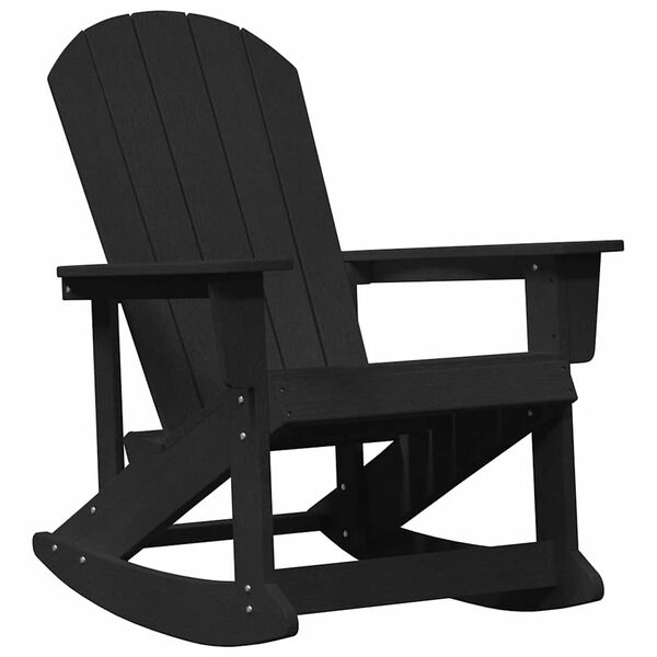 vidaXL Adirondack Rocking Chairs 2 pcs Black HDPE