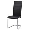 vidaXL Cantilever Dining Chairs 4 pcs Black Faux Leather