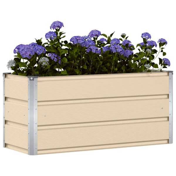 vidaXL Planter Ivory 100 x 40 x 45 cm Steel