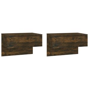 vidaXL Wall-mounted Bedside Cabinets 2 pcs Smoked Oak