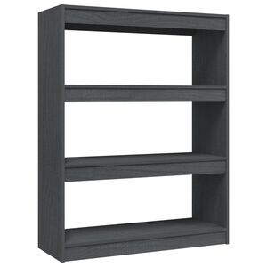 vidaXL Book Cabinet/Room Divider Grey 100x30x103 cm Solid Wood Pine