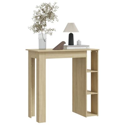 vidaXL Bar Table with Shelf Sonoma Oak 102x50x103.5 cm Engineered Wood
