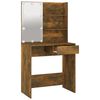 vidaXL Dressing Table with LED Brown Oak 74.5x40x141 cm