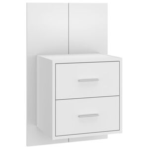 vidaXL Wall-mounted Bedside Cabinet White