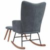 vidaXL Rocking Chair with a Stool Dark Grey Velvet