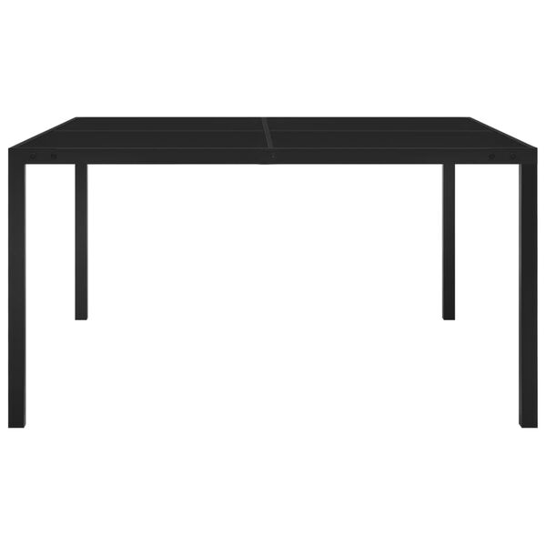 vidaXL Garden Table 130x130x72 cm Black Steel and Glass