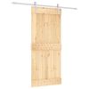 vidaXL Sliding Door Natural and White 90 x 210 cm Solid Pine Wood