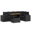 vidaXL 6 Piece Garden Sofa Set with Cushions Black Poly Rattan