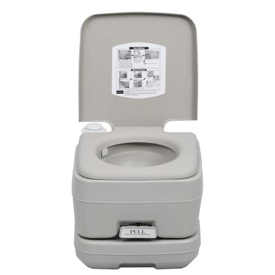 vidaXL Portable Camping Toilet Grey 10+10 L