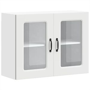 vidaXL Kitchen Wall Cabinet with Glass Door Kalmar White Engineered Wood