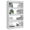 vidaXL Book Cabinet/Room Divider High Gloss White 80x30x135 cm Engineered Wood
