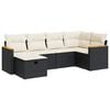 vidaXL 6 Piece Garden Sofa Set with Cushions Black Poly Rattan