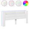 vidaXL Headboard Cabinet with LED White 220x16,5x103,5 cm
