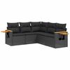 vidaXL Patio Sofa Set 5-Seaters Black