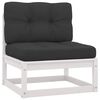 vidaXL 8 Piece Garden Lounge Set with Cushions White Solid Pinewood