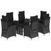 vidaXL 7 Piece Garden Dining Set with Cushions Black Poly Rattan