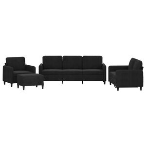 vidaXL 4 Piece Sofa Set Black Velvet