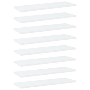 vidaXL Bookshelf Boards 8 pcs White 60x20x1,5 cm Engineered Wood