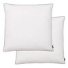 vidaXL Pillow | Set of 2 | White | Microfibre and duck down feather | 80x80 cm