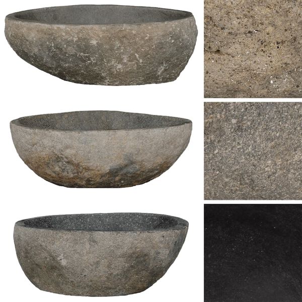 vidaXL Basin River Stone Oval (29-38)x(24-31) cm