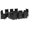 vidaXL Outdoor Dining Set 9 pcs Black 240 x 90 x 75 cm Poly Rattan